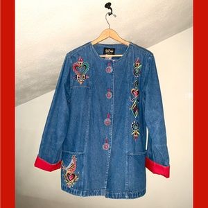 Bob Mackie Wearable Art vintage 90s jean jacket
